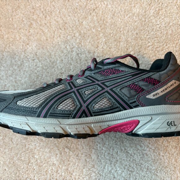 Asics Gel Venture 6 Women's Trail Running Hiking Shoes Size 9.5 Gray Pink T7G6N - Picture 7 of 10
